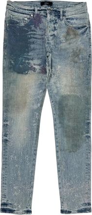 Purple Fossil-print Jeans