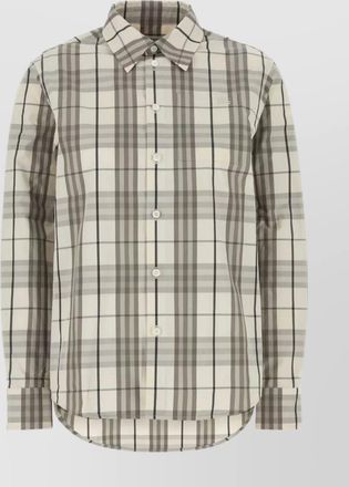 Burberry checked pattern embroidered poplin shirt
