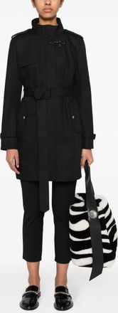 Fay Womens Virginia Black Trench - Size X-Large