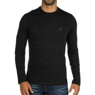 Emporio Armani Round-neck Knitwear, male, Black, 3XL, Round Neck Knitwear