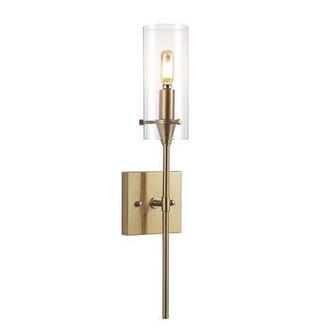 Jonathan Y Designs Cato 1-Light Bohemian Farmhouse Iron/Glass LED Sconce in Brass Gold at Nordstrom