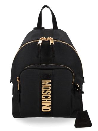 Moschino Gold Carry Me Vertical Logo Backpack