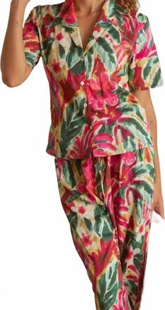 Montce Swim Frankie Button-Down Top In Isla Floral