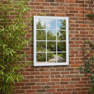 Melody Maison Large Matte White Window Mirror 130cm X 95cm | Size: 130 cm X 95 cm