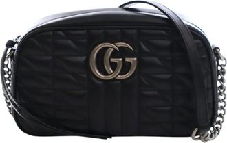 Gucci 2016-2025 Small GG Marmont Matelasse Leather Aria crossbody bag - Nero