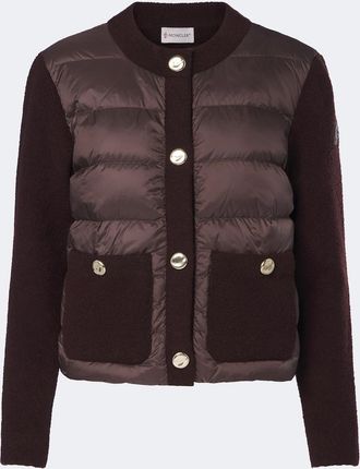 Moncler Down-paneled wool-blend cardigan