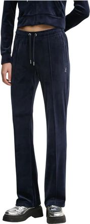 Juicy Couture Pantaloni Tuta Diamant&eacute; in Velour - - Trousers - Donna - Blu - S