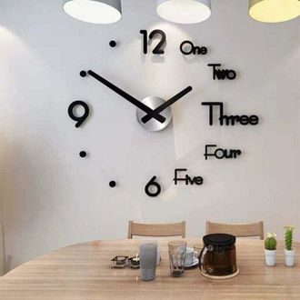 OEM Reloj De Pared Moderno, Reloj De Pared Con Espejo 3d Sin Marco, Autoadhesivo, Para Oficina, Hotel, Decoraci&oacute;n Del Hogar, Reloj De Pared Diy - Crezuo