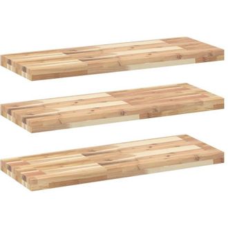 vidaXL Estantes Flotantes 3 Uds Madera Acacia Sin Tratar 80x30x4 Cm Vidaxl