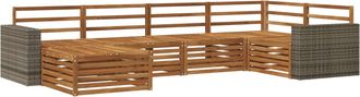 vidaXL Conjunto De Sof&aacute;s De Exterior 6 Uds. Natural Vidaxl