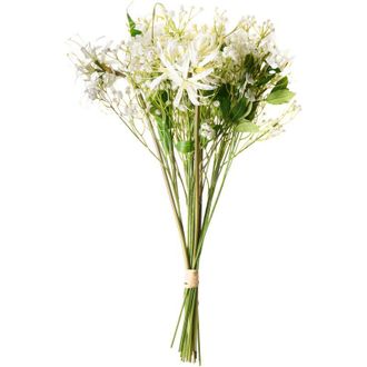 Beliani Ramo De Flores Artificiales Arreglo Floral De 38 Cm Decoraci&oacute;n De Mesa Blanco Veiros