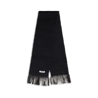 Jil Sander Womens Black Wool Oves Aries Scarf