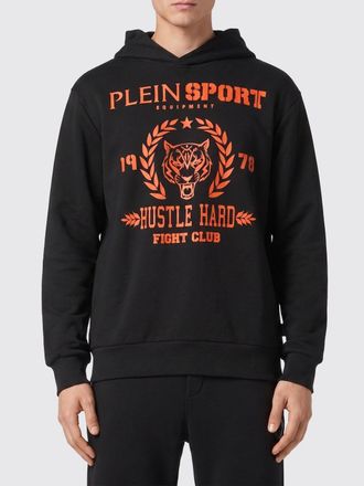 Plein Sport Felpa con cappuccio in cotone con stampa grafica