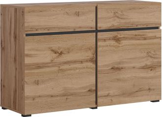 Petits Meubles Aparador 2 puertas 2 cajones estratificado marrón