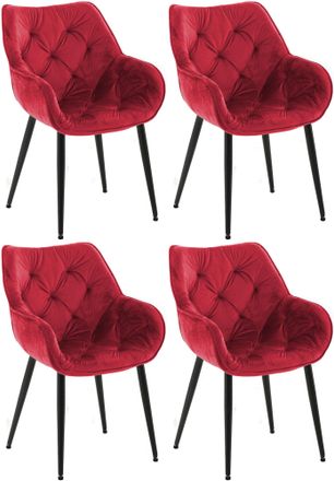 Clp Clp - Set De 4 Sillas Tanna De Sal&oacute;n En Terciopelo Rojo