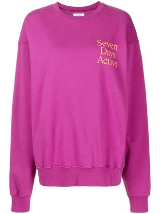 7 Days Active Felpa girocollo con stampa - Viola