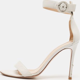 Gianvito Rossi White Leather Portofino Sandals