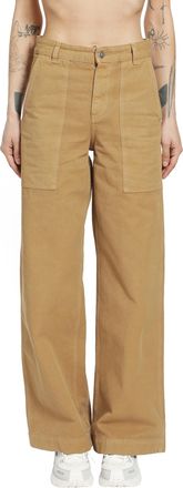 Moncler Leather Logo Cotton Trousers