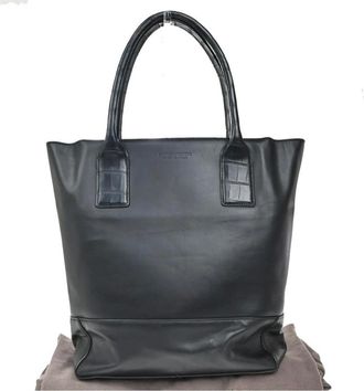 Bottega Veneta Pre-owned Tote Bags, female, Black, Size: ONE SIZE Pre-owned Intrecciato Leather Tote Bag