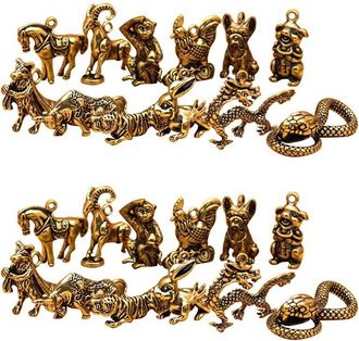 OEM Estatua De Drag&oacute;n Del Zodiaco Chino De Bronce De 24x, Adornos De Cobre Antiguo, Colecci&oacute;n De Animales En Miniatura, Artesan&iacute;a Decorativa Para El