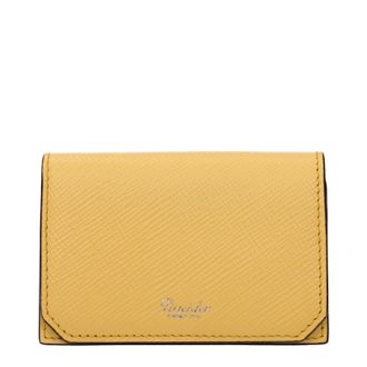 Pineider Herrens Dokumentenhalter aus Leder Gelb/Ei