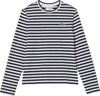 Lacoste Dames/dames gestreept T-shirt (Marine)