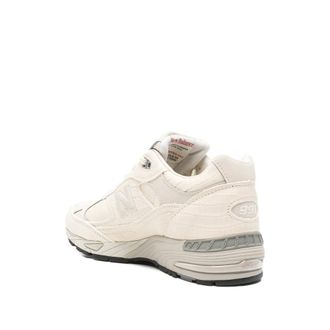 New Balance Calf Leather Crocodile-Effect Sneaker - Beige