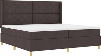 vidaXL Vidaxl - Box Spring Bed with Mattress Dark brown 200 x 200 cm Fabric