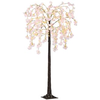 HOMCOM 180cm Cherry Blossom Tree Light With 350 LED Lights Fake Sakura Tree | TJ Hughes