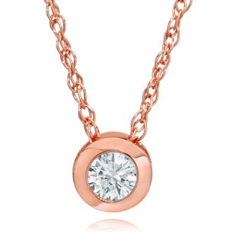 Pompeii3 1/4 Ct Diamond Solitaire Bezel Pendant in 14k White, Rose, Or Yellow Gold