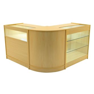 MonsterShop Triton LED Shop Counter Set K900, B900 & CM60 - Maple in Beige