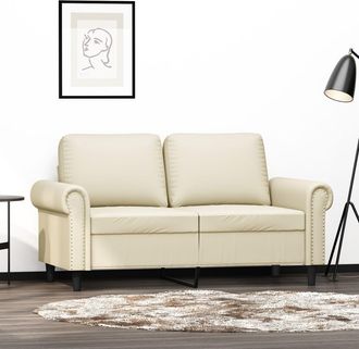 vidaXL Sof&aacute; De 2 Plazas De Cuero Sint&eacute;tico Color Crema 120 Cm Vidaxl