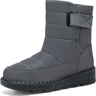 Generic Womens Winter Warm Waterproof Snow Boots, Winter Warm Plush Boots, Cotton Shoes (Grey, Shoe Size, Adult, Women, 4.5, Numeric, UK Footwear Size System,