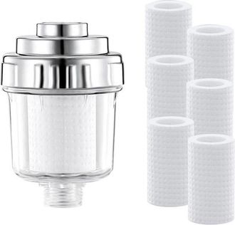 OEM Filtro De Agua Para Ducha Eficaz Con 6 Elementos Filtrantes Reemplazables, Que Elimina La Cal Y Las Impurezas Del Agua Piel Cabello Saludables
