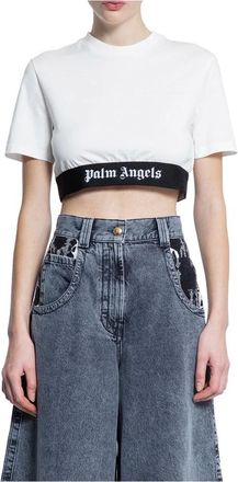 Palm Angels Logo Tape Crop Tee