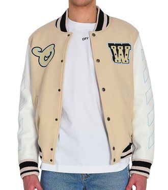 Off-white Light Beige Varsity Jacket