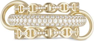 Spinelli Kilcollin x Hoorsenbuhs 18kt yellow gold Microdame SK diamond ring - women - 18kt Yellow Gold/White Diamond - 8