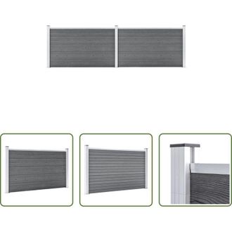 vidaXL Pannello in WPC - Recinzione da Giardino in WPC 353x106 cm Grigia