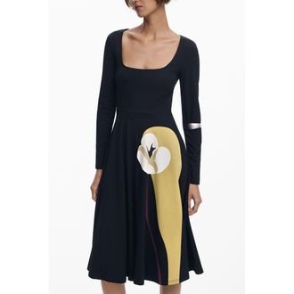 Desigual Zwarte Katoenen Damesjurk