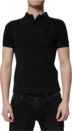 Dolce & Gabbana Klassiek Poloshirt Metal Logo - Heren - Polos - Zwart - XS - Katoen - Tops