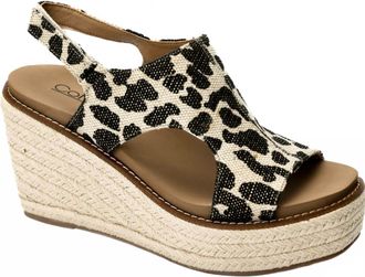 Corkys Footwear Freddie Wedge In Black Metallic Leopard