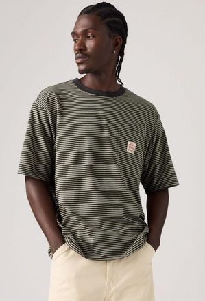 Levi's Workwear Tee - Hombre - XL - Azul / Euan Stripe Dried Sage