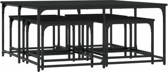 vidaXL Vidaxl - Nesting Coffee Tables 5 pcs Black Engineered Wood