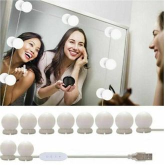 Trade Shop Trade Shop Traesio - Trade Shop - Kit 10 Pezzi Lampadine Luci Led Rotondi Per Specchio Trucco Make Up Bagno