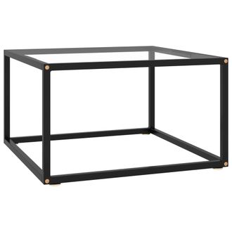 vidaXL Mesa De Centro Con Vidrio Templado Negro 60x60x35 Cm Vidaxl