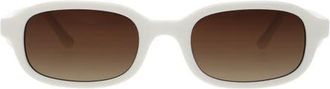 Florence By Mills 49mm Rectangular Sunglasses in Solid Cream at Nordstrom