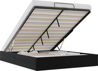 vidaXL Estructura De Cama Ottoman Negro 153 X 203 Cm Terciopelo Vidaxl