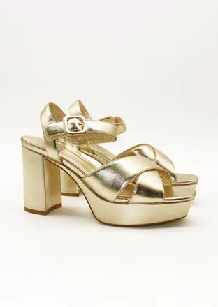 Jeffrey Campbell Womens Amma Platform Heels In Light Gold Metallic