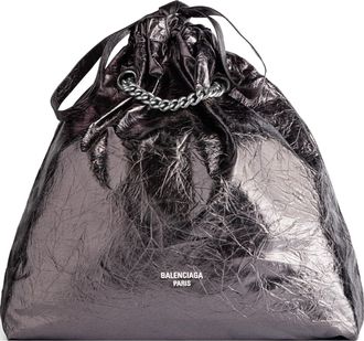 Balenciaga (WMNS) Balenciaga Crush Medium Tote Bag Metallized Grey 7429412AATG1314