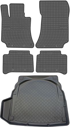 OEM Juego De Alfombrillas De Goma Para Coche Y Alfombrilla Para Maletero Para Mercedes Clase E W212 Sed&aacute;n (de Marzo De 2009 A Marzo De 2016)